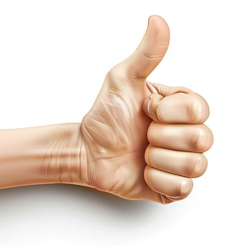 Thumbs up clipart with photo realistic style on white background