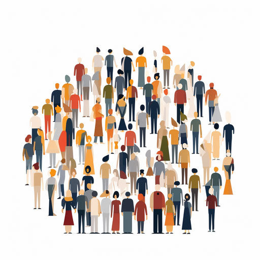 Crowd clipart in minimalist style, on white background