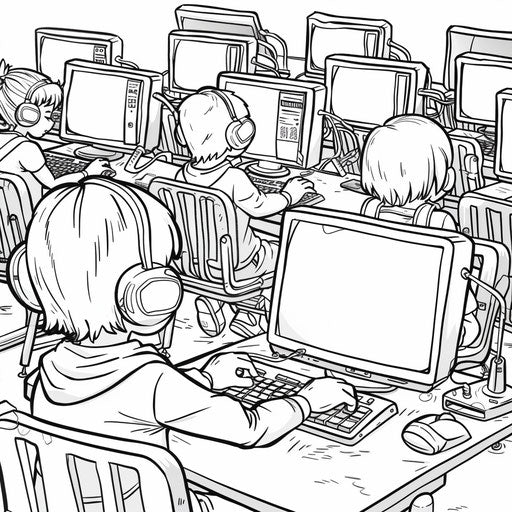 Kids learning on computers in a classroom
