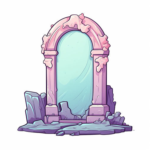 Tombstone illustration in the style of pastel colors