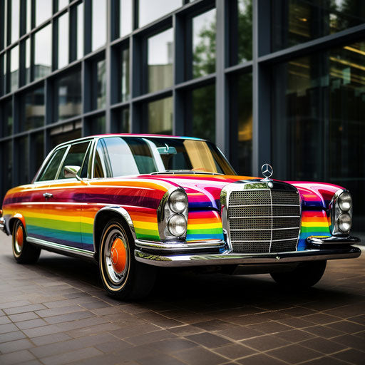 Mercedes Benz classic Rainbow colors