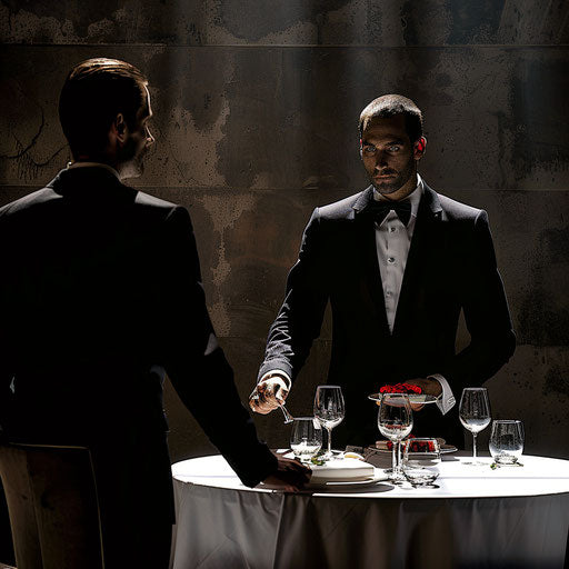 Businessman negotiating during a power lunch