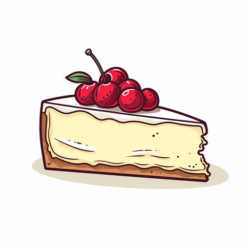 Minimalist cheesecake illustration on white background
