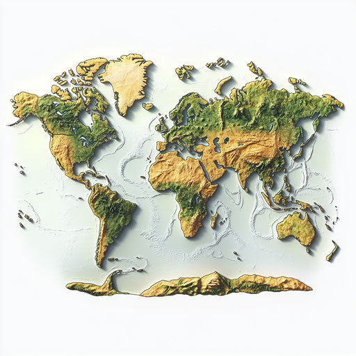 Realistic clipart of World Map, high resolution, isolated