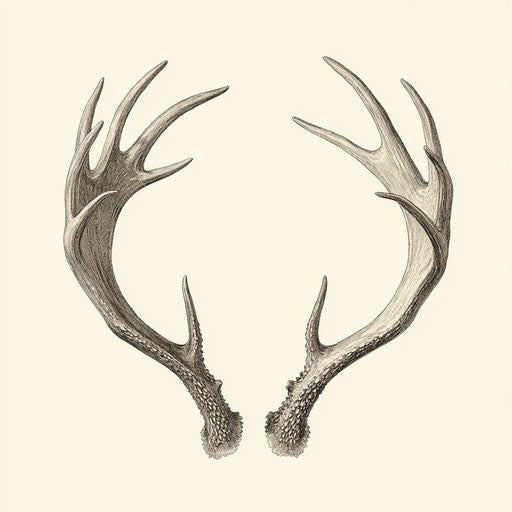 Finely detailed vintage deer antlers