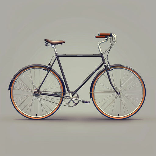 Realistic bike clipart on flat slate grey background