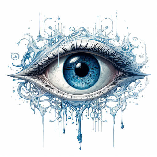 Tattoos for eye and eyeglasses, realistic light depiction