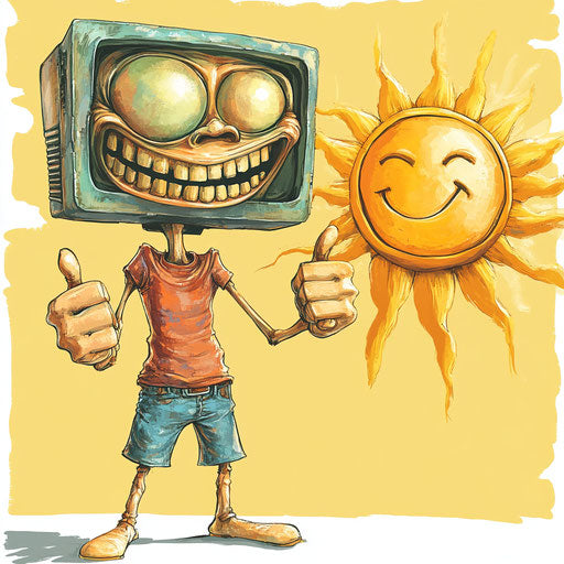 Humorous caricature of a tv caricature clipart