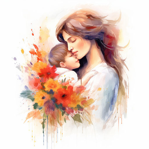 Artistic representation of Mother's Day, Impressionistic style