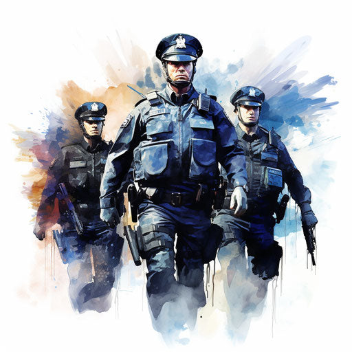 Police drawing in the style of Impressionistic Art