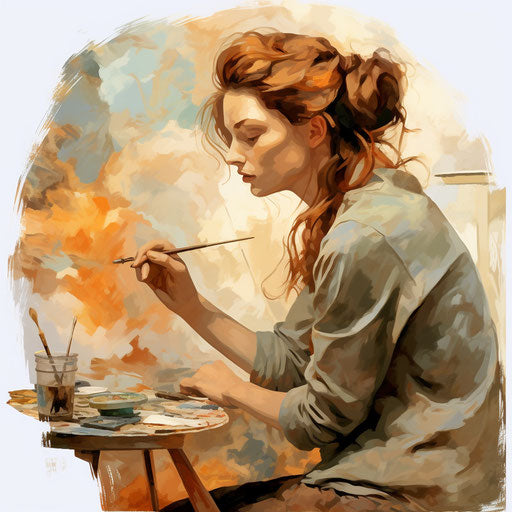 Artistic clipart in the style of oil painting, on white background