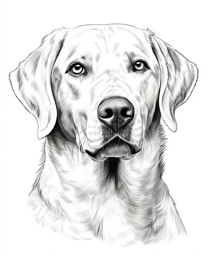 Dog head in stencil style on white background