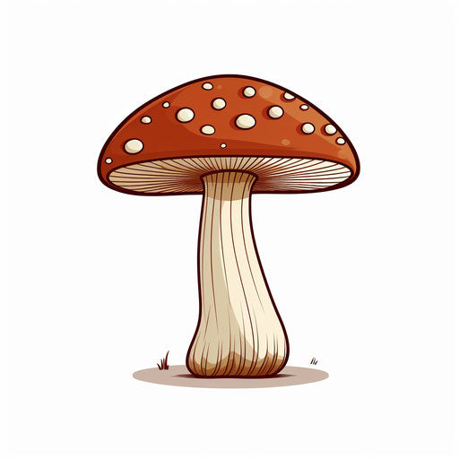 Minimalist style mushroom clipart, on white background