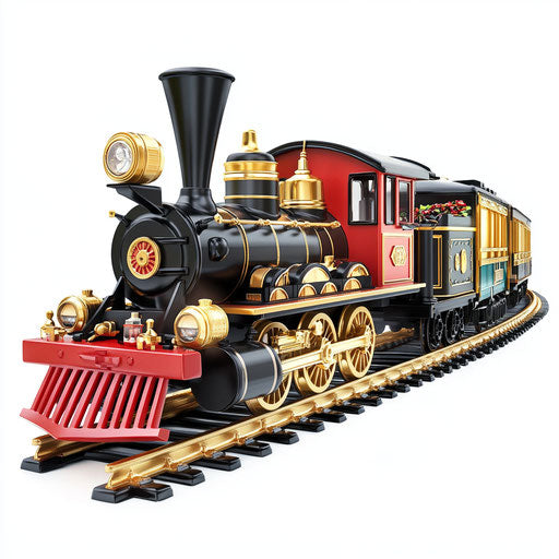 Realistic clipart of a toy train, high resolution, isolated