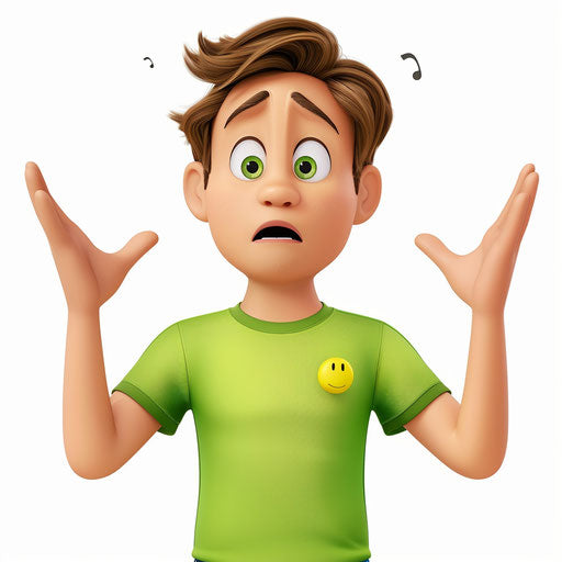 Confused man looking at blank emoji