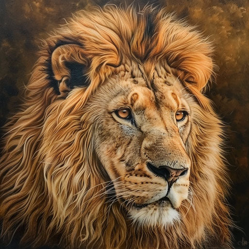 Majestic lion with a calm and piercing gaze