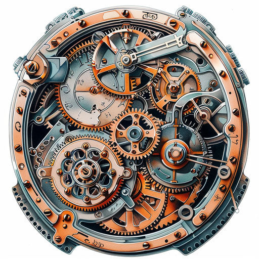 Mechanical clock with copper and steel gears