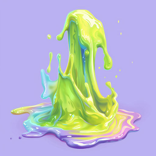 Realistic slime clipart with random color background