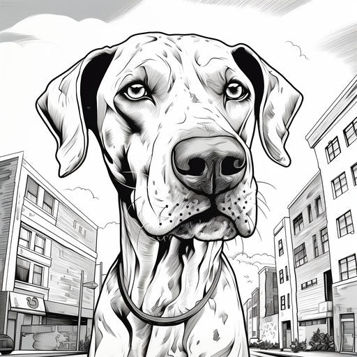 The colorful dog drawing in Becky Cloonan's style