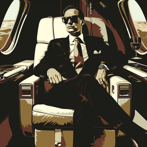Luxury business man on private jet