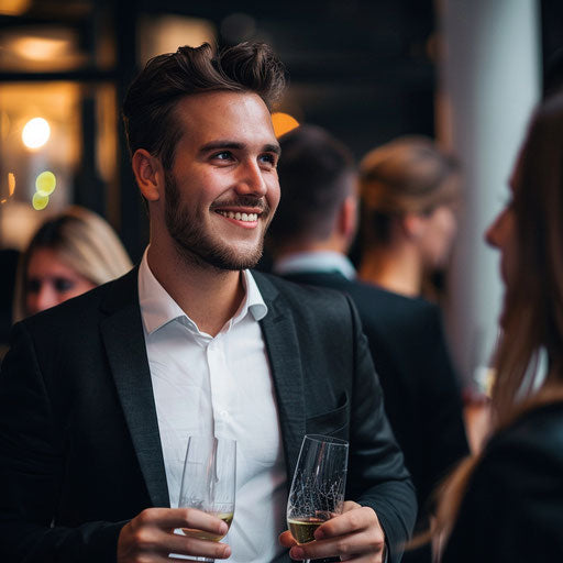 Successful entrepreneur at corporate event