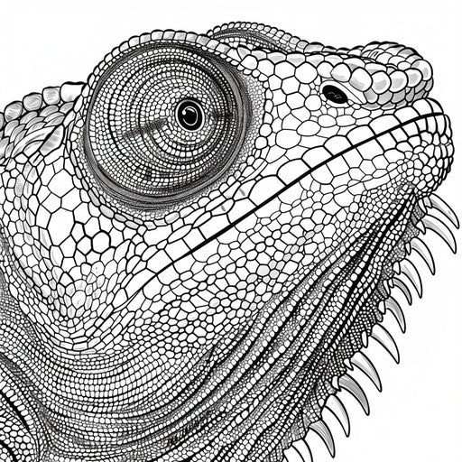 Detailed view of chameleon skin texture and patterns