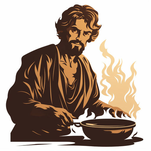 Pan clipart in the style of Chiaroscuro Art, on a white background