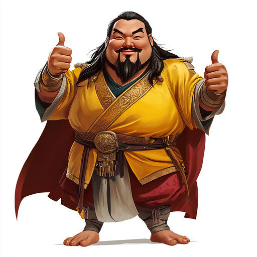 Humorous caricature of a Genghis Khan clipart with human characteristics