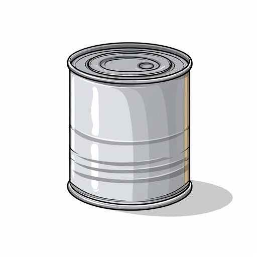 Minimalist style tin clipart on white background