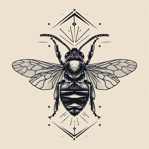 Contemporary sketch of queen bee in flat style clipart