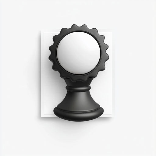 3D stamp with flat white background, isolated clipart