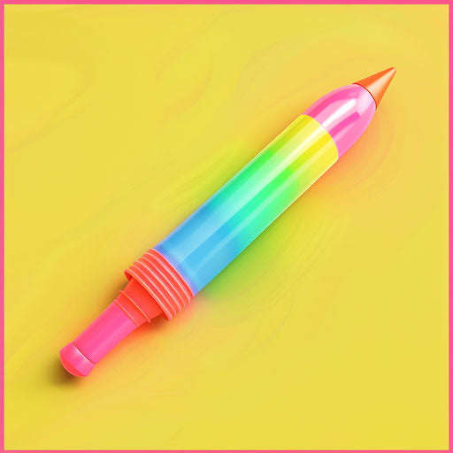 Highlighter Clipart in photo realistic style with flat random color background