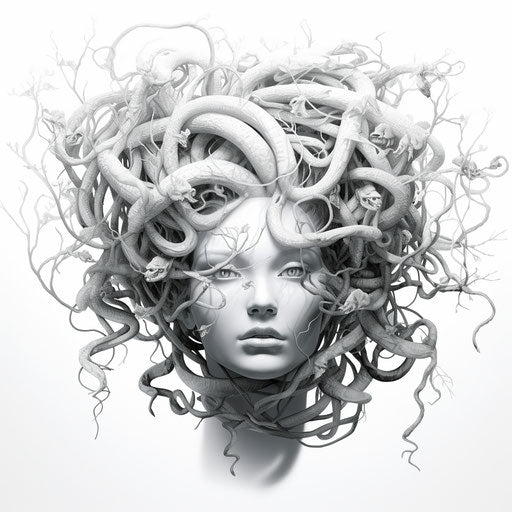 Medusa's Head in the Skull, Monochromatic Neo-Pop Style