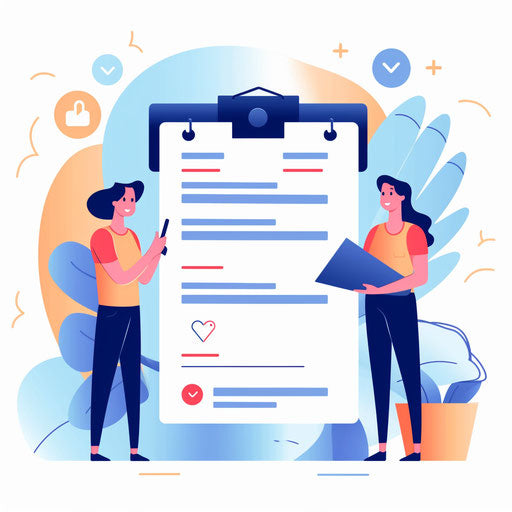 Minimalist survey illustration on white background