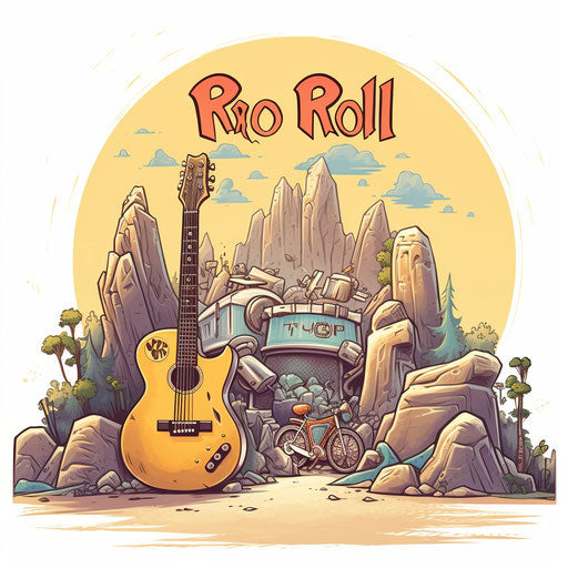 The rock and roll logo in David Nordahl style