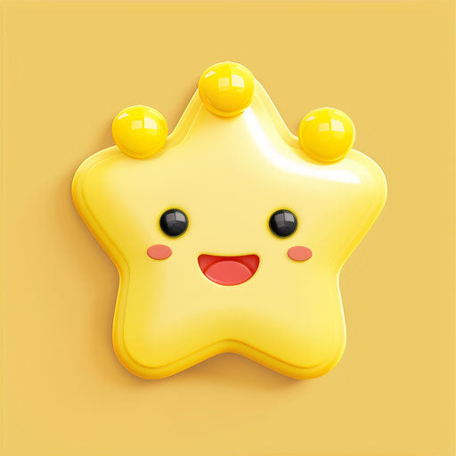 Yellow star with yellow buttons, cute and dreamy style, kid