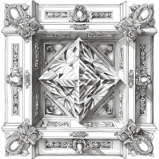 Realistic diamond with architectural elements, Wiltshire style