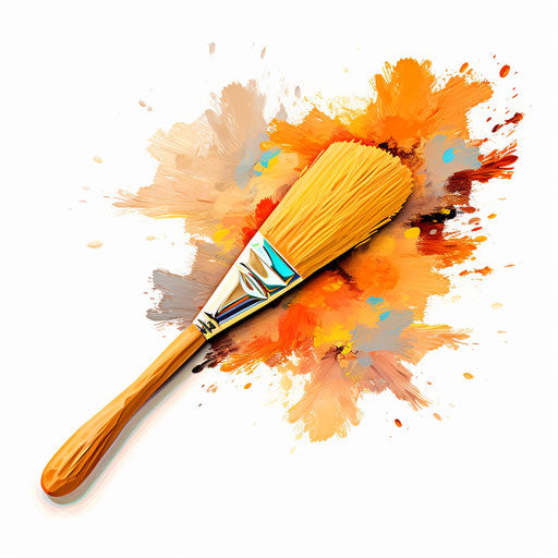 Brush clipart in the style of Impressionistic Art, on white background