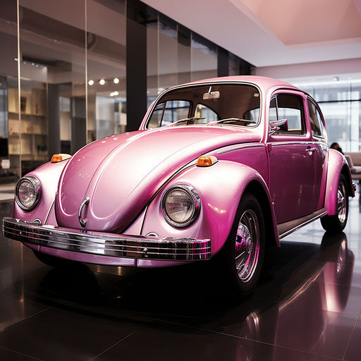 Classic VW Beetle Light Pink Metallic Car