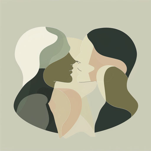 Collaboration clipart with soft gradients on olive background