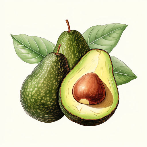 Avocado clipart in Pastel Colors Art style, on white background