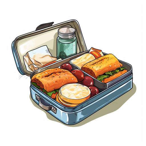 Lunch box clipart in the style of Chiaroscuro Art