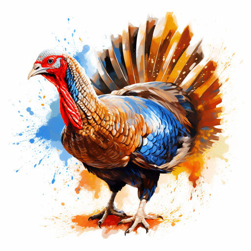 Turkey clipart in the style of oil painting, on a white background