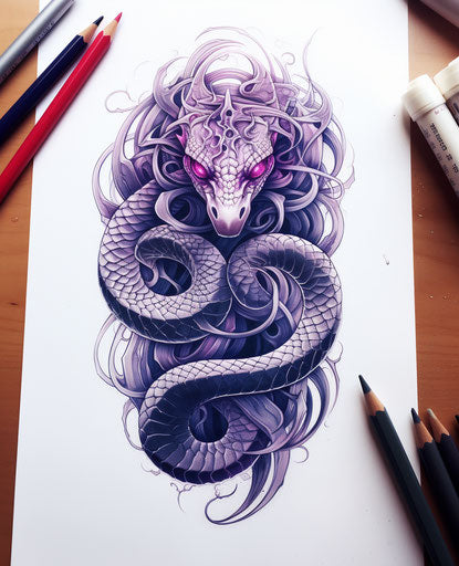 The cobra tattoo with a snake on the back