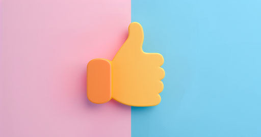 Like icon with thumbs up on light background