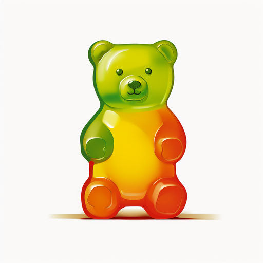 Gummy bear in Minimalist style, on white background