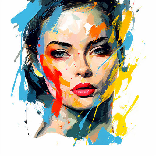 Pop clipart in the style of oil painting