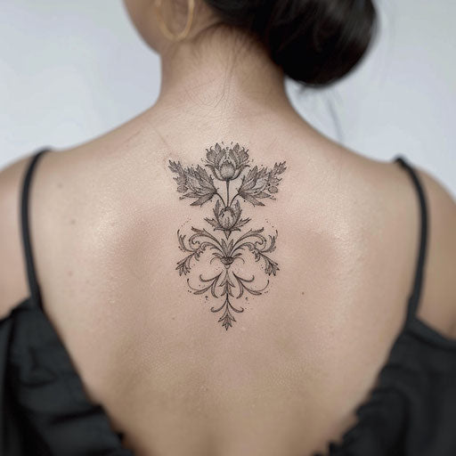 Small intricate floral tattoo inspired by Maria Sibylla Merian