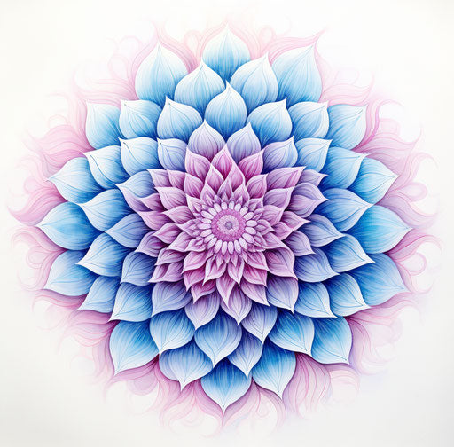 Circular flower in Hindu style, subtle colors
