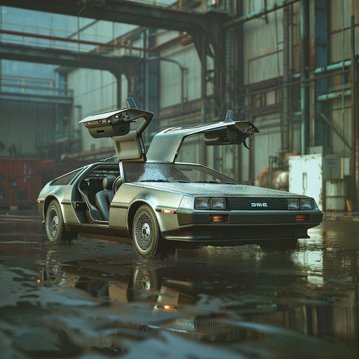 Transparent DeLorean DMC-12 with invisibility cloak technology